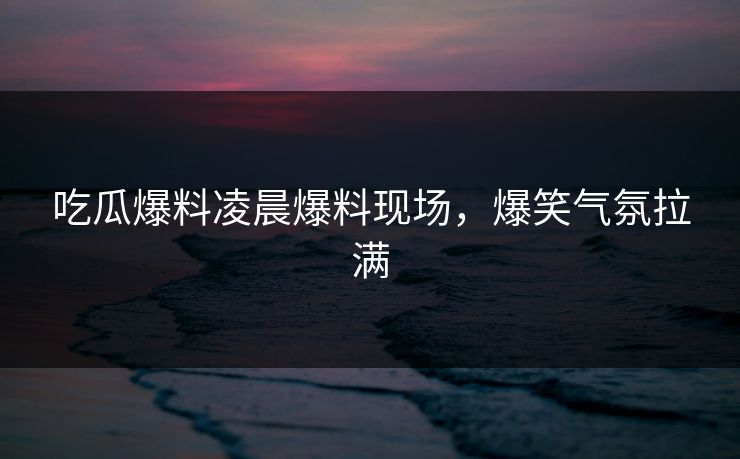 吃瓜爆料凌晨爆料现场，爆笑气氛拉满  第1张