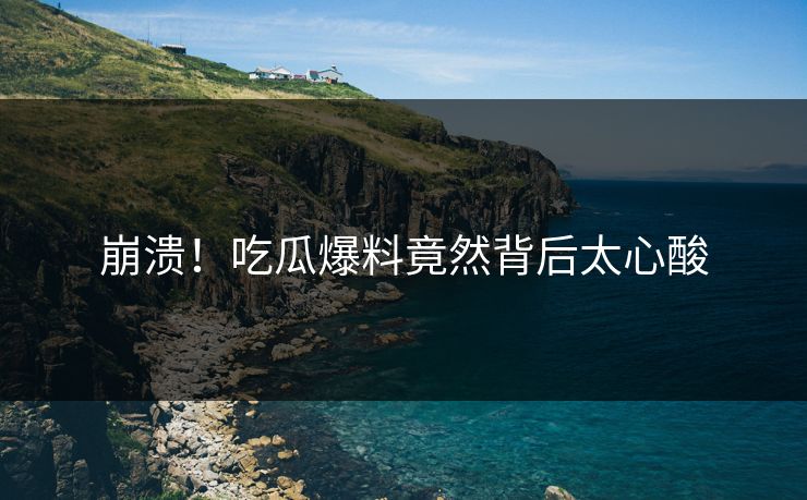 崩溃！吃瓜爆料竟然背后太心酸  第1张