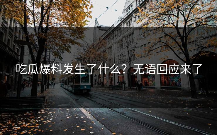 吃瓜爆料发生了什么？无语回应来了