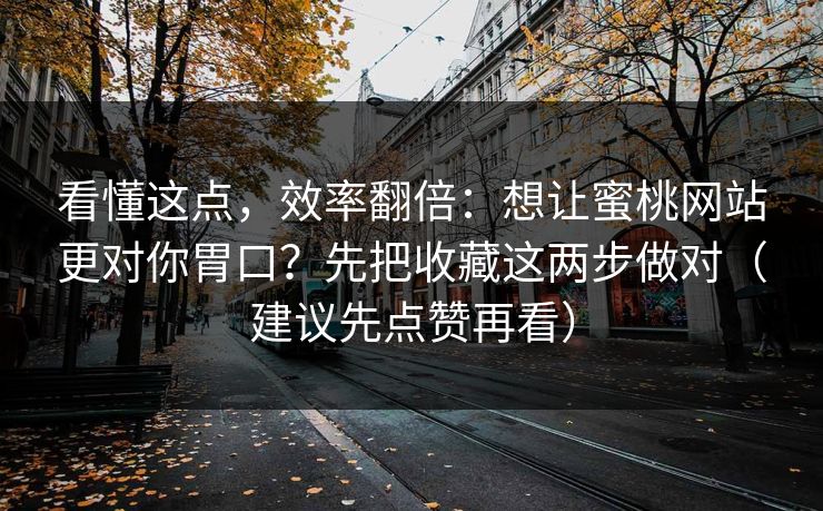 看懂这点,效率翻倍:想让蜜桃网站更对你胃口?先把收藏这两步做对(建议先点赞再看)